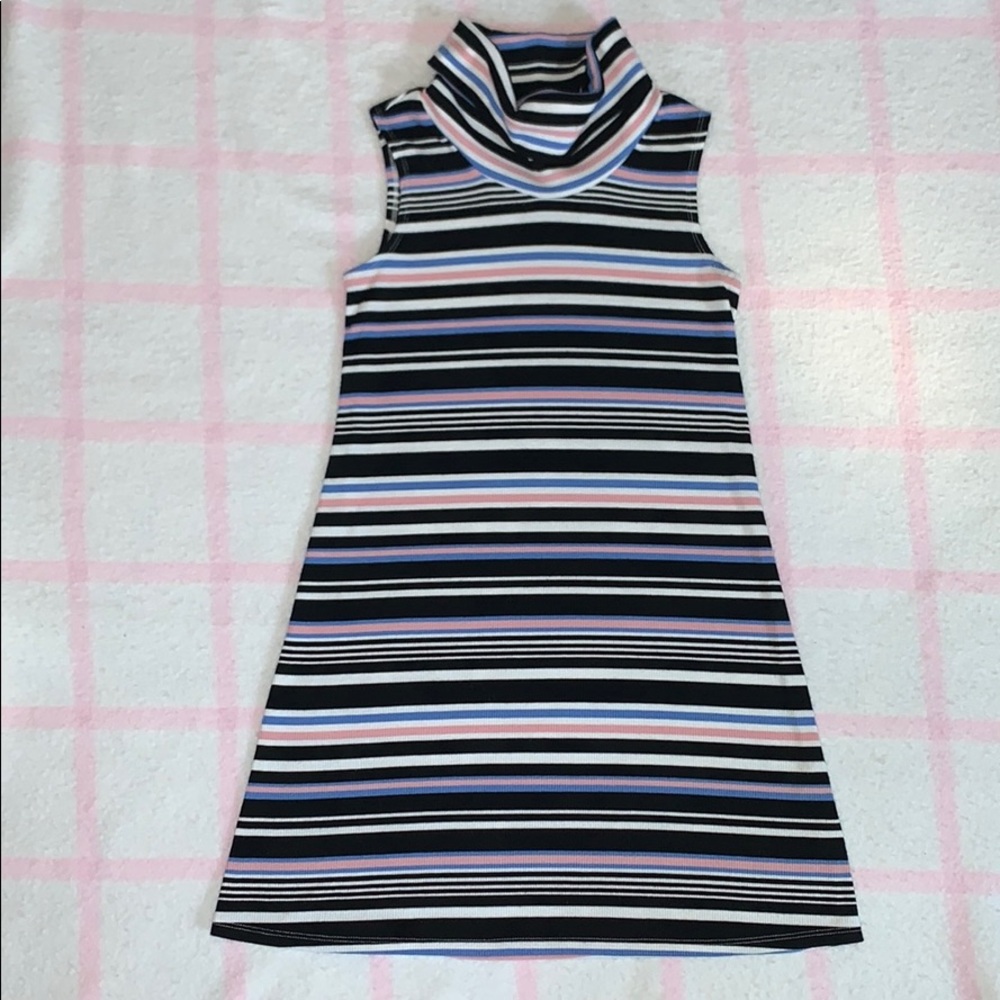 Girl’s Cowl Neck Striped Dress